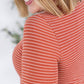 Striped Henley Long Sleeve - Terra Cotta