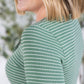 Striped Henley Long Sleeve - Fern