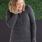 Georgia Long Sleeve Top - Charcoal