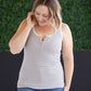 Shiloh Button Snap Tank - Grey