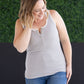 Shiloh Button Snap Tank - Grey