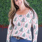 Alyssa Long Sleeve Top - Candy Cane Lane