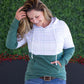 *new* Hailey Pullover Hoodie - Mint and Red Plaid and Evergreen