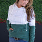 *new* Hailey Pullover Hoodie - Mint and Red Plaid and Evergreen