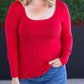 Alyssa Long Sleeve Top - Red