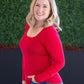 Alyssa Long Sleeve Top - Red