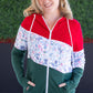 Colorblock Fullzip - Red, Winter Berry, Evergreen