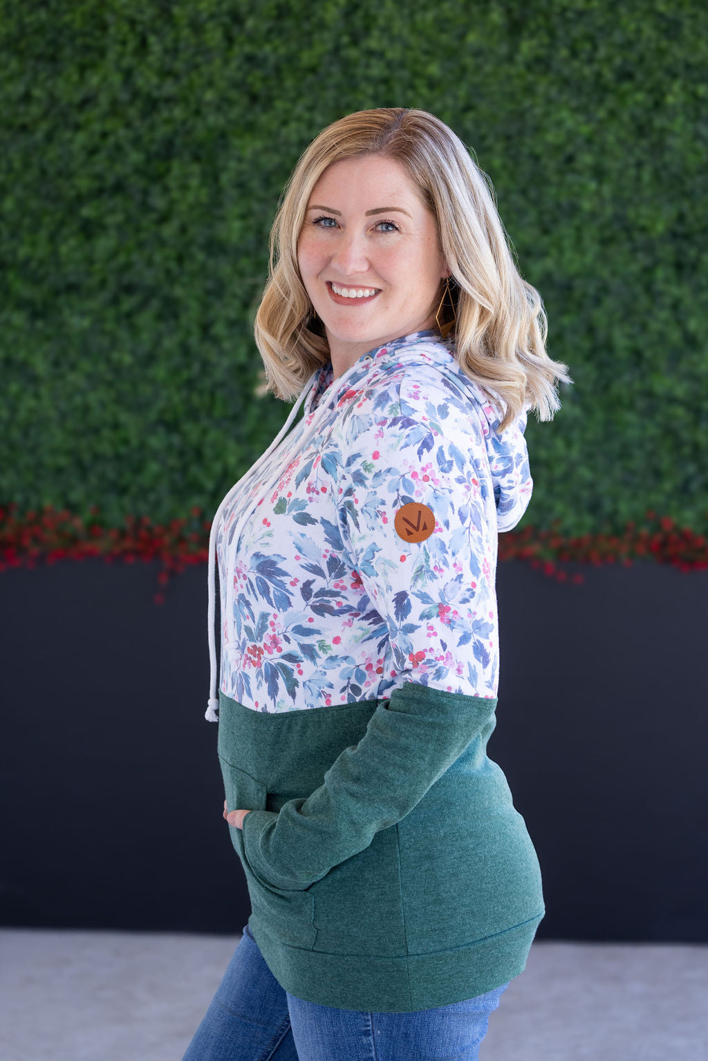 Hailey Pullover Hoodie - Winter Berry and Evergreen