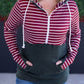 *new* Soft Classic HalfZip Hoodie - Evergreen and Burgundy Stripes