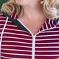 *new* Soft Classic HalfZip Hoodie - Evergreen and Burgundy Stripes
