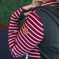 *new* Soft Classic HalfZip Hoodie - Evergreen and Burgundy Stripes