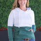 *new* Hailey Pullover Hoodie - Mint and Red Plaid and Evergreen