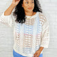 Lara Hollow Knit Sweater in Cream
