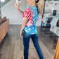 Vintage Star & Stripe Ruffle Sleeve Independence Day Top
