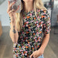 Deep Floral Mesh Top