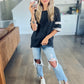 Vintage Varsity Top in Ash Black