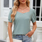 Sweetheart Neckline Eyelet Top