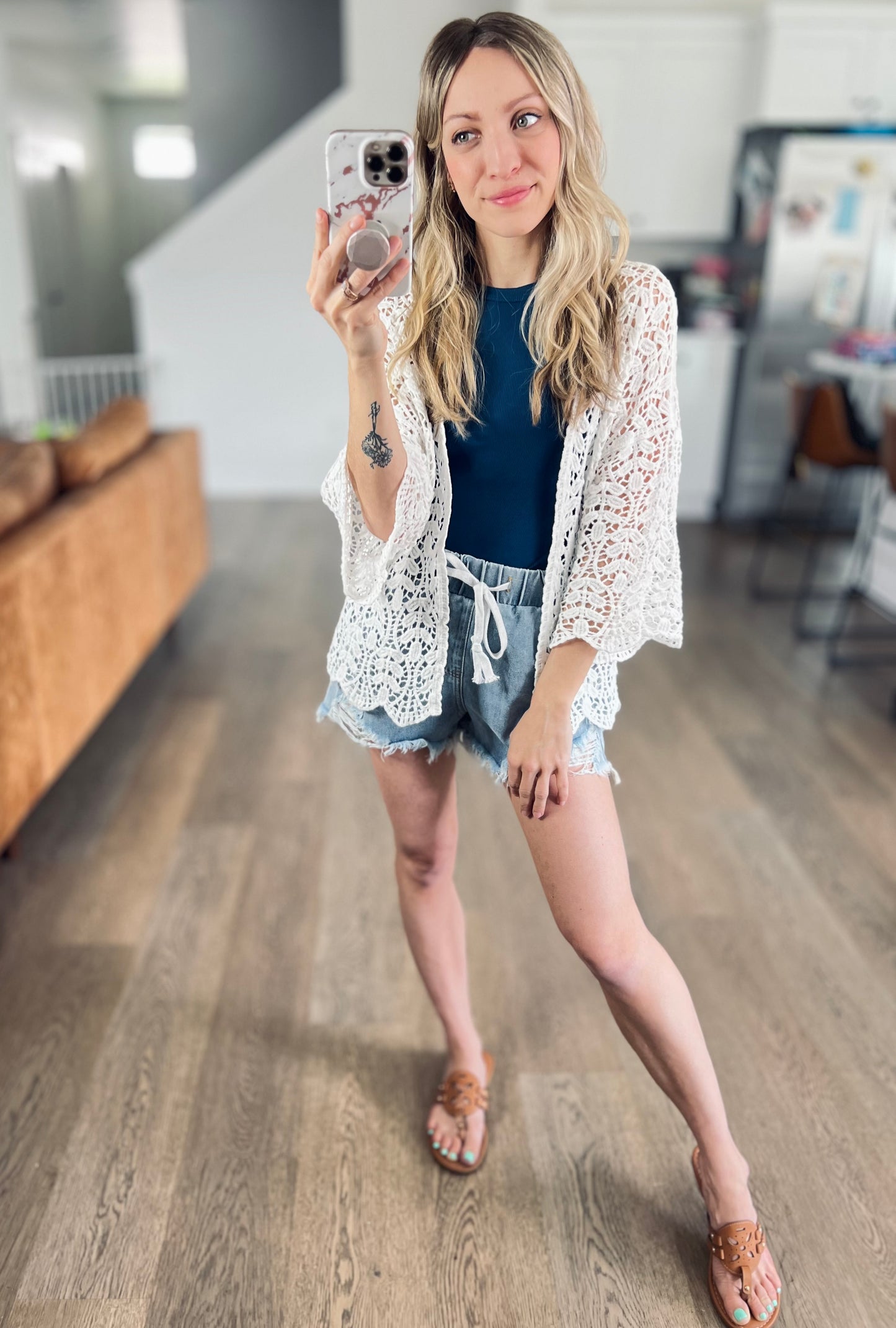 Elegant Leaf Crochet Cardigan