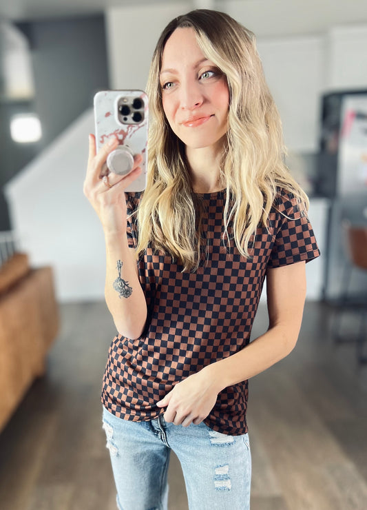 SHIPS FREE TODAY // Checkered Charm Tee