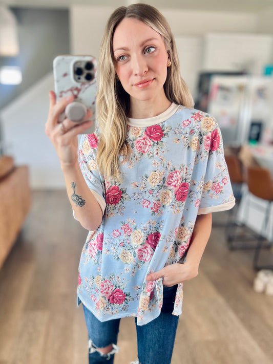 *new* Vintage Bloom Light Blue Boyfriend Tee