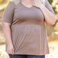Sarah Ruffle Short Sleeve - Mocha FINAL SALE