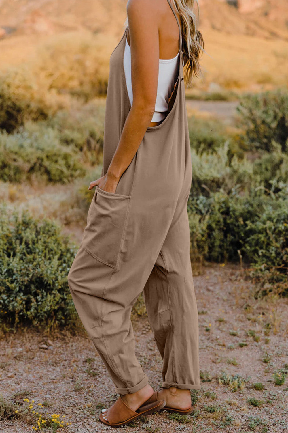 Roam V-Neck Pocketed Jumpsuit