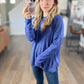 Lonnie Ribbed Knit Sweater in Bright Blue