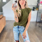 [4 colors] Myla Textured Round Neck Top