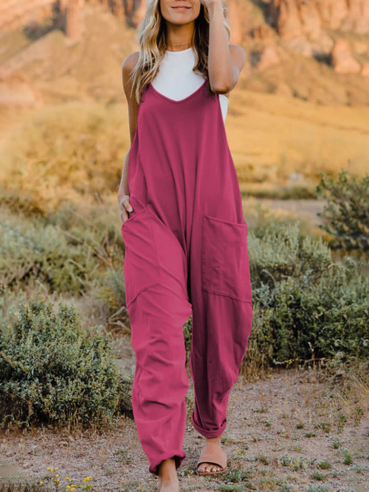 Roam V-Neck Pocketed Jumpsuit