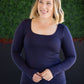 Alyssa Long Sleeve Top - Navy