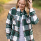 Norah Plaid Shacket - Evergreen and White
