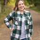 Norah Plaid Shacket - Evergreen and White