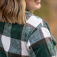 Norah Plaid Shacket - Evergreen and White