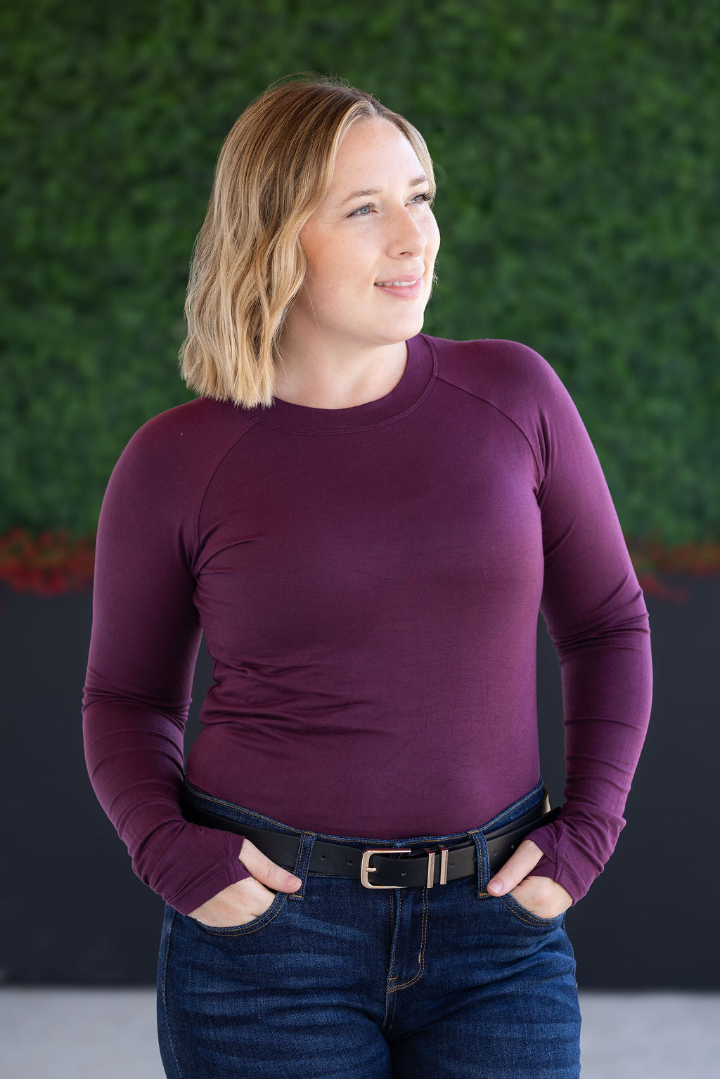 Blair Long Sleeve Top - Plum