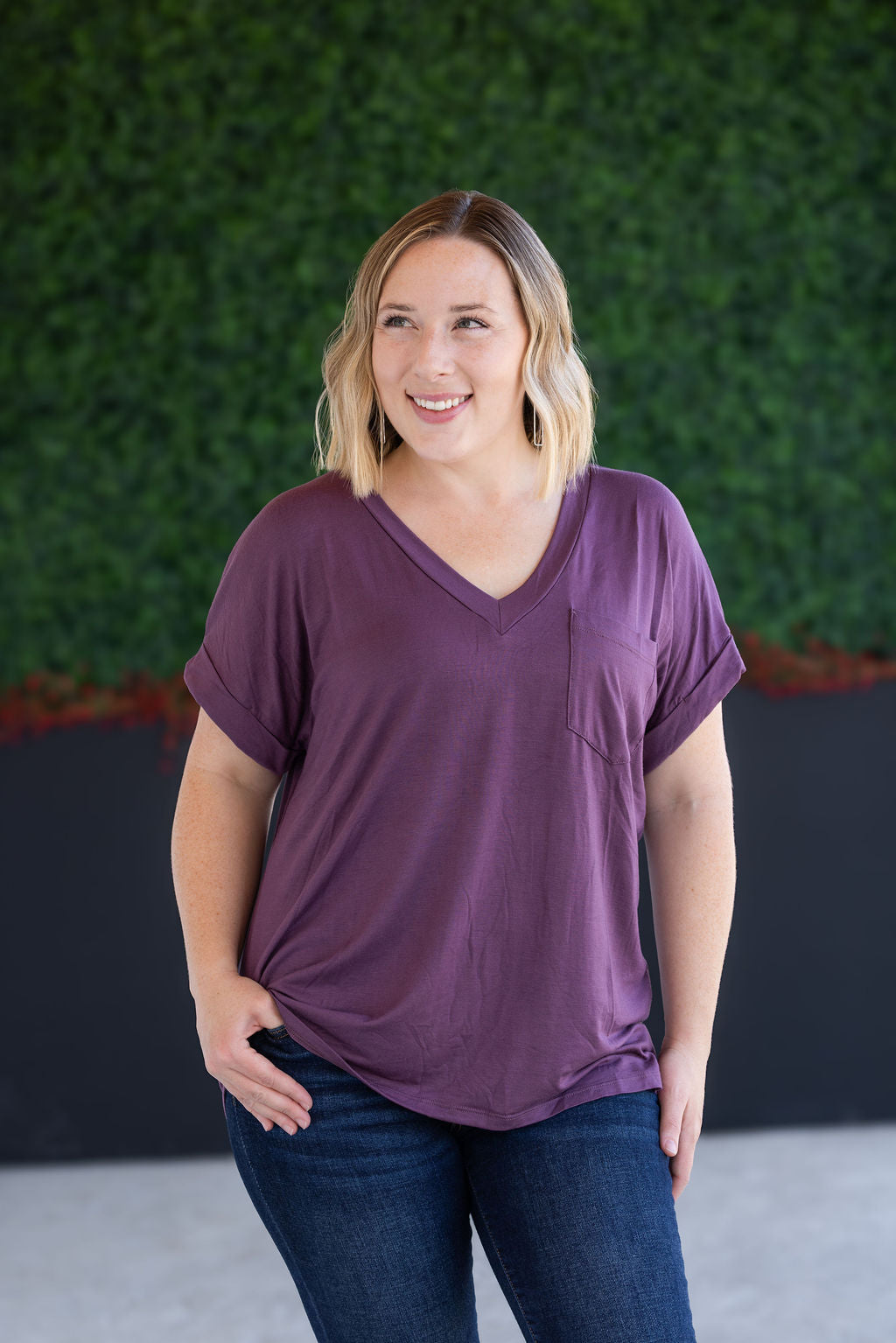 Sierra Pocket Top - Plum