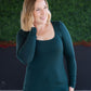 Alyssa Long Sleeve Top - Hunter Green