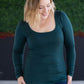 Alyssa Long Sleeve Top - Hunter Green