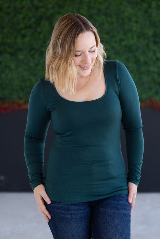 Alyssa Long Sleeve Top - Hunter Green