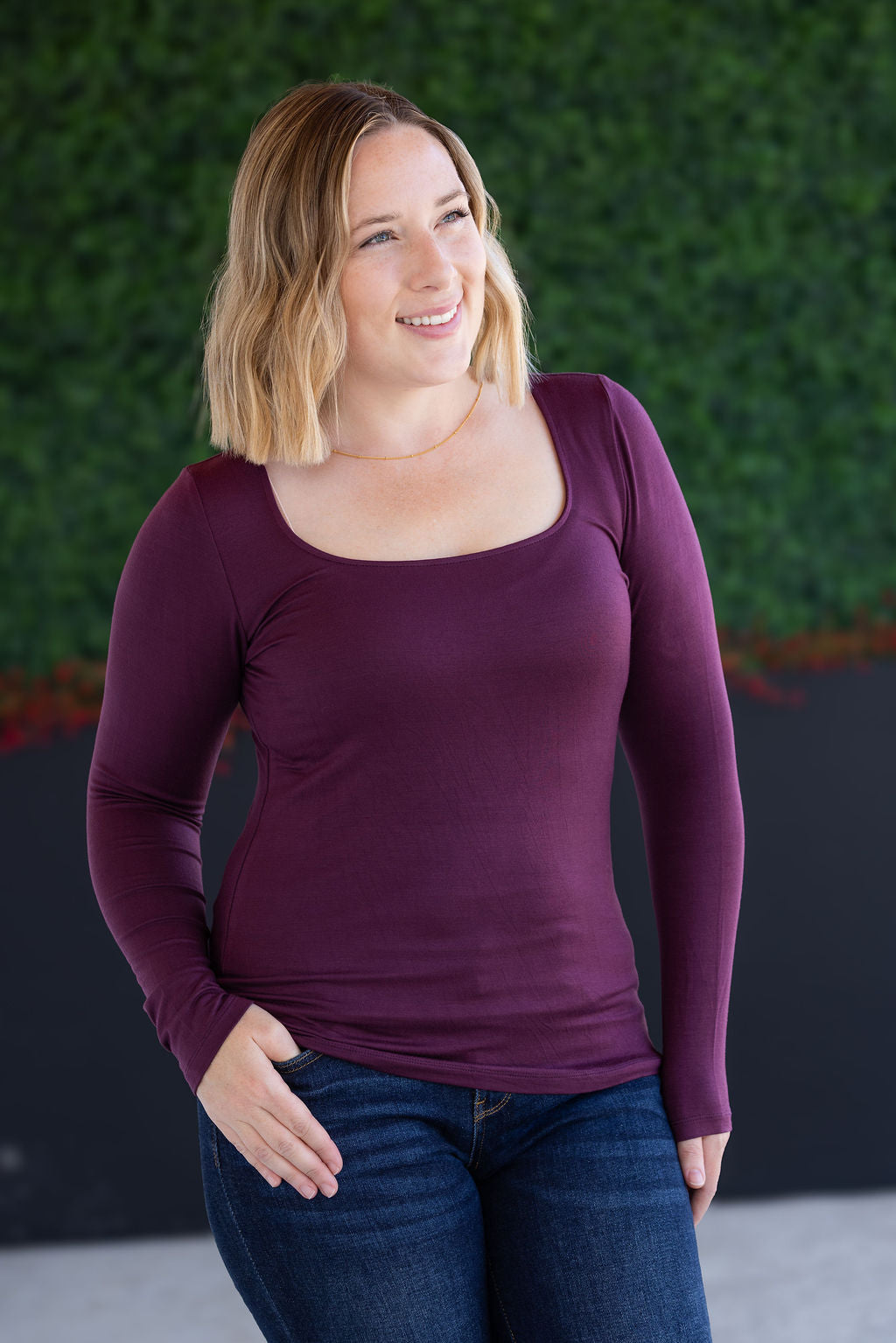 Alyssa Long Sleeve Top - Plum