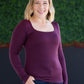 Alyssa Long Sleeve Top - Plum