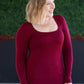 Alyssa Long Sleeve Top - Burgundy