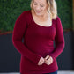Alyssa Long Sleeve Top - Burgundy