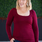 Alyssa Long Sleeve Top - Burgundy