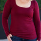 Alyssa Long Sleeve Top - Burgundy