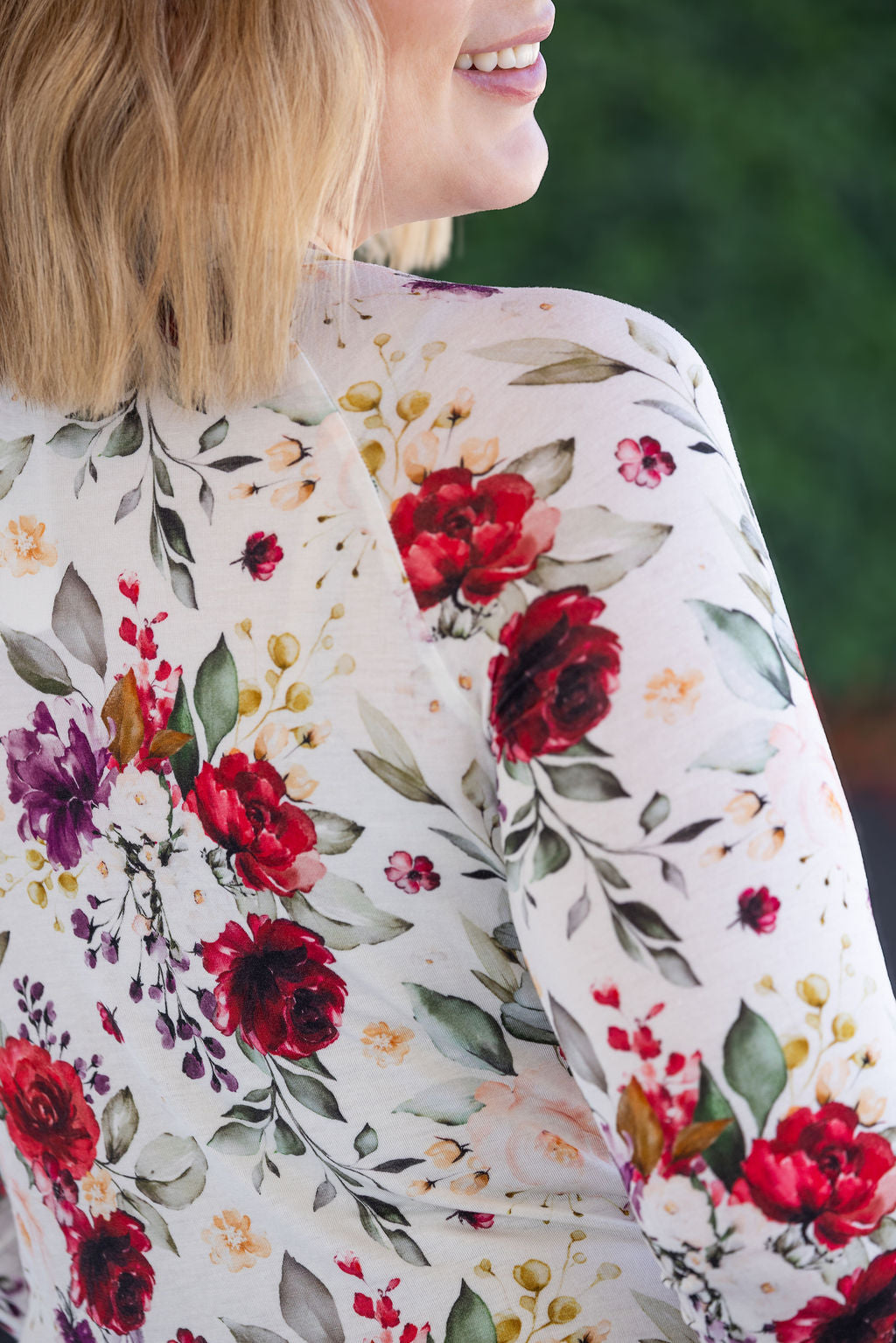 Blair Long Sleeve Top - Burgundy Bloom