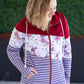 Colorblock Fullzip - Burgundy, Burgundy Bloom, and Plum Stripes