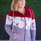 Colorblock Fullzip - Burgundy, Burgundy Bloom, and Plum Stripes