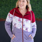 Colorblock Fullzip - Burgundy, Burgundy Bloom, and Plum Stripes