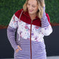 Colorblock Fullzip - Burgundy, Burgundy Bloom, and Plum Stripes
