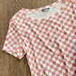Pink Check Slim Fit Tee